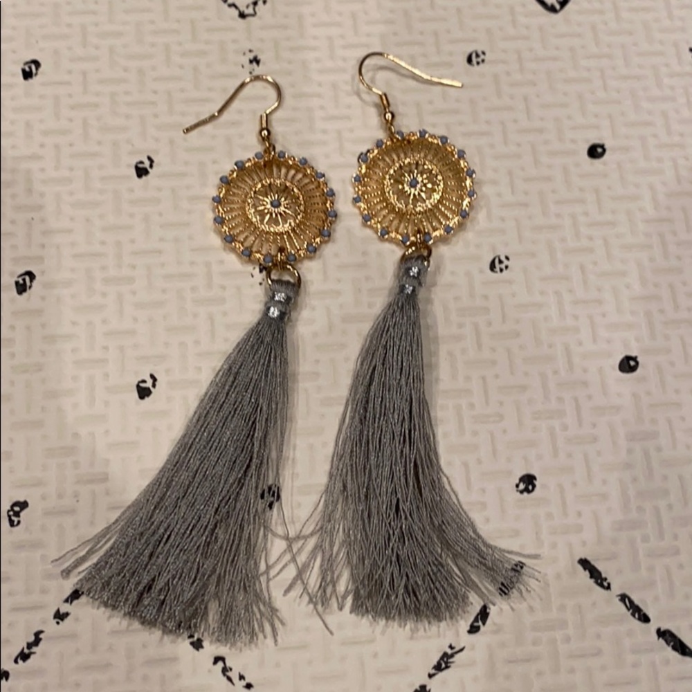 3/$15 Gold & Gray Tassel Earrings - Picture 1 of 1